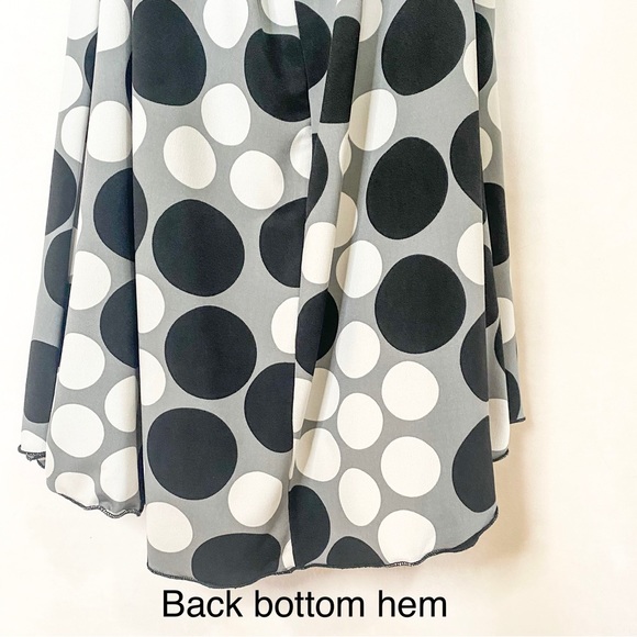 BCX Polka Dot Halter Dress with Peekaboo Ruffle, Black/White/Grey, Medium - Picture 9 of 9